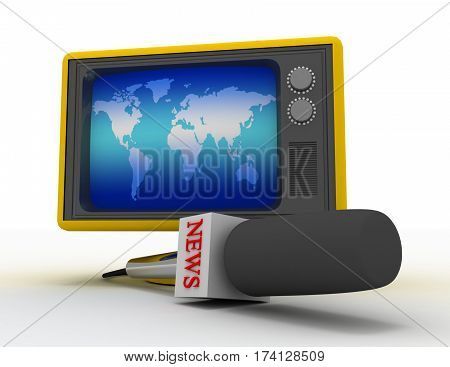 news channel television concept. 3d rendered illustration