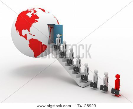 3d leadership .Gobal business concept. rendered illustration
