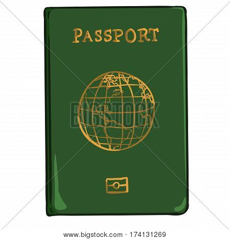 Vector Cartoon Green International Passport.