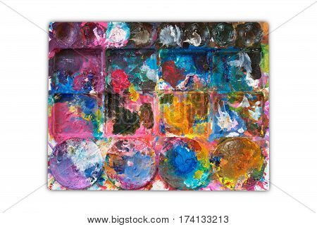 Top View of Rectangle Palette Isolated on White Background