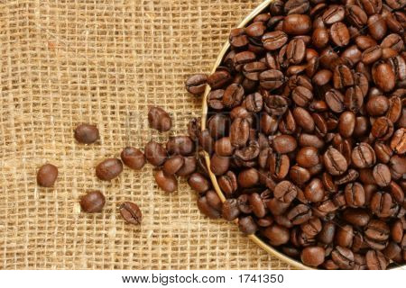 Teller mit Kaffeebohnen