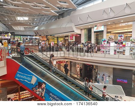 CHIANG RAI THAILAND - MARCH 1 : Department store interior view with aisle at Central Plaza department store on March 1 2017 in Chiang rai Thailand