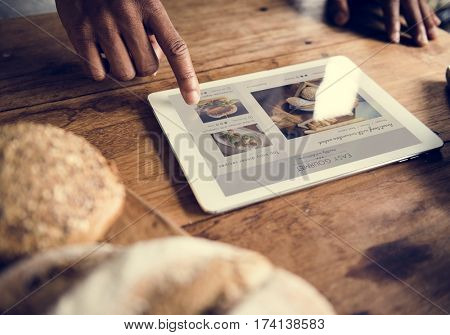 People Hands Using Digital Tablet