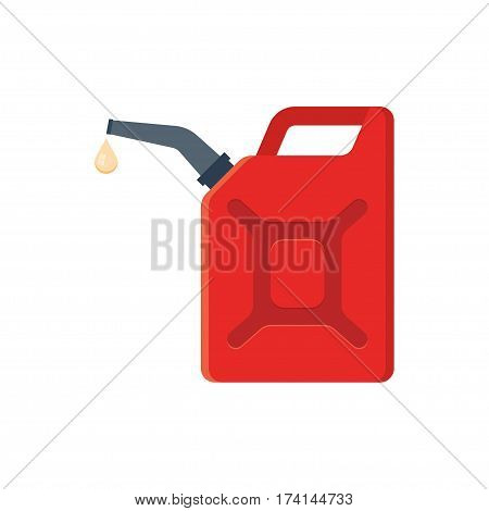 Canister of gasoline. Vector Illustration isolated on white background.