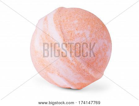 Single bath bomb isolated on the white