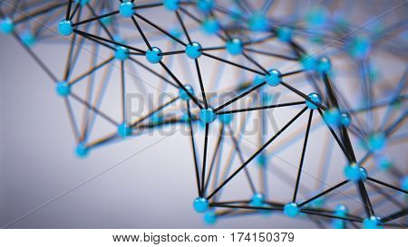 Plexus effect 3D rendering, atom array effect