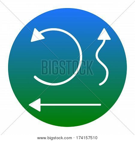 Simple set to Interface Arrows Vector. White icon in bluish circle on white background. Isolated.