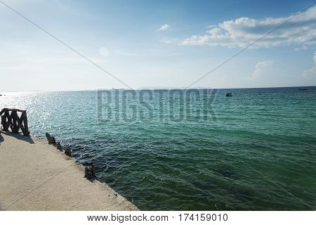 The turquoise sea in a Sunny summer day.