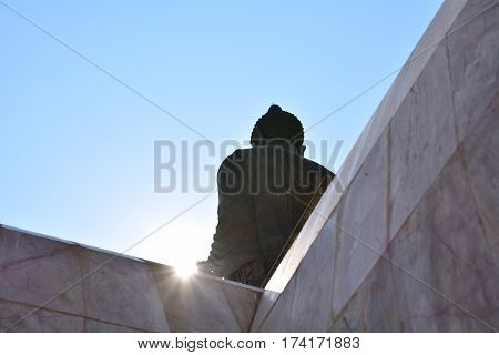 Big Buddha statue landscape under the sky