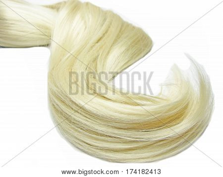 blond hair wave texture isolated on white background