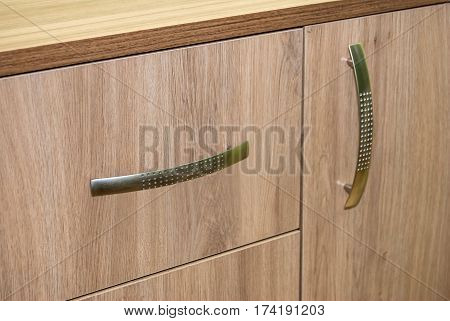 Part of door cupboard close up as background