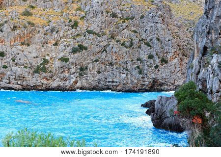 Mediterranean Sea At Platja De Torrent De Pareis, Majorca, Spain