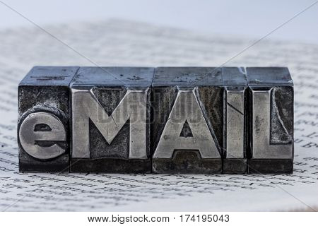 written email in lead letters