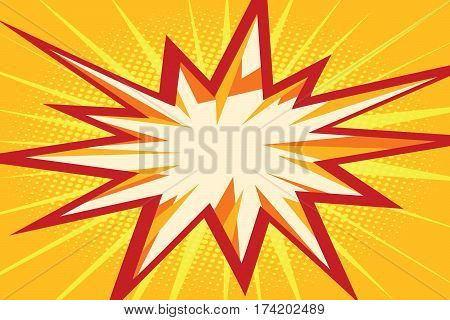 Comic flash in the form of multipath stars. Pop art retro vector illustration