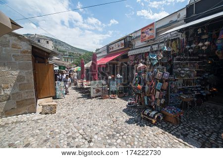 Sarajevo, Bosnia and Herzegovina, circa july 2016: Old town of Sarajevo in summer season