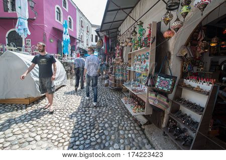 Sarajevo, Bosnia and Herzegovina, circa july 2016: Old town of Sarajevo in summer season