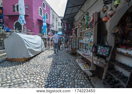 Sarajevo, Bosnia and Herzegovina, circa july 2016: Old town of Sarajevo in summer season