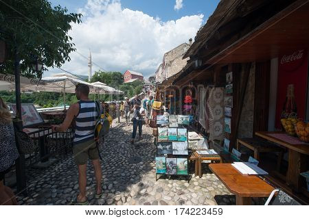 Sarajevo, Bosnia and Herzegovina, circa july 2016: Old town of Sarajevo in summer season