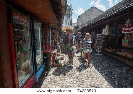 Sarajevo, Bosnia and Herzegovina, circa july 2016: Old town of Sarajevo in summer season