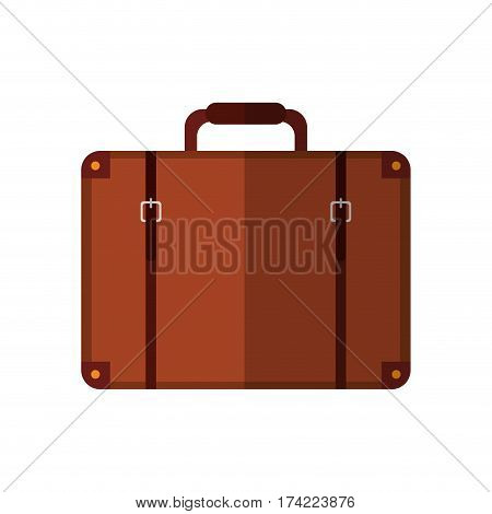 brown briefcase icon ovre white background. colorful design. vector illustration