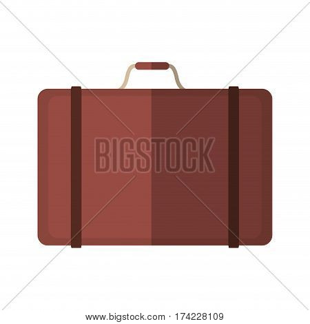 brown briefcase icon ovre white background. colorful design. vector illustration