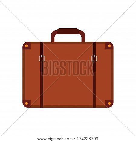brown briefcase icon ovre white background. colorful design. vector illustration