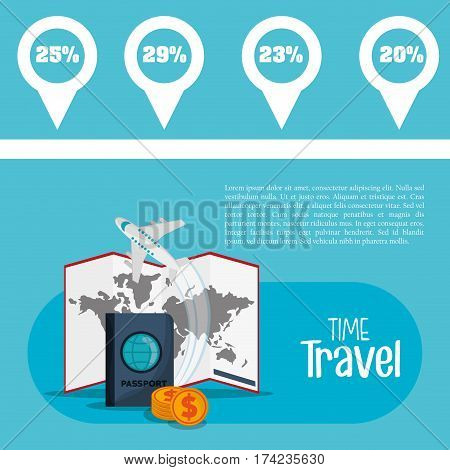 time travel flyer information promotion vacation vector illustration eps 10