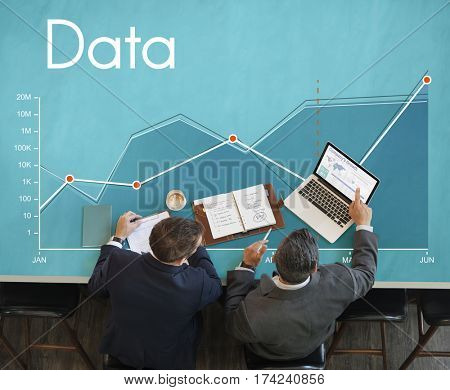 Corporate business line graph report