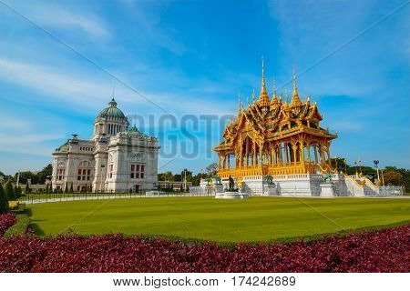 Ananta Samakhom Throne Hall With Barom Mangalanusarani Pavilion At The Royal Dusit Palace In Bangkok