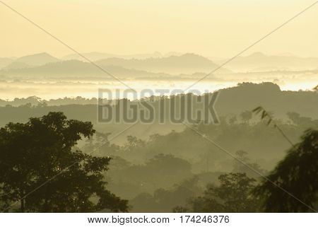 mountain view in the morning light of Soi-Dao Chanthaburi