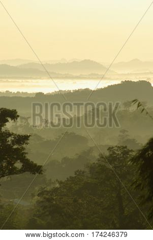 Mountain view in the morning light of Soi-Dao Chanthaburi