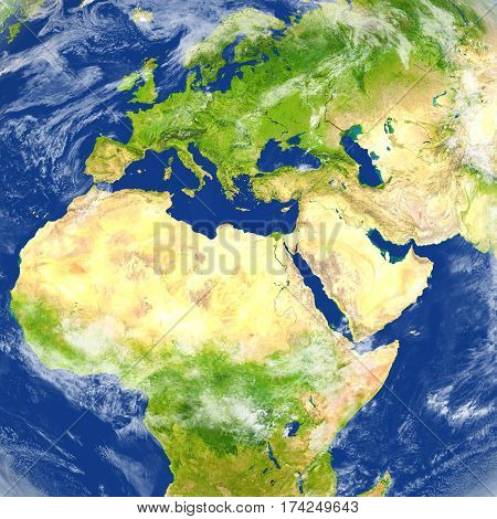 Emea Region On Planet Earth
