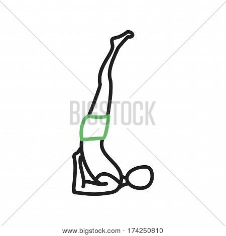 Pose, yoga, shoulderstand icon vector image. Can also be used for yoga poses. Suitable for mobile apps, web apps and print media.