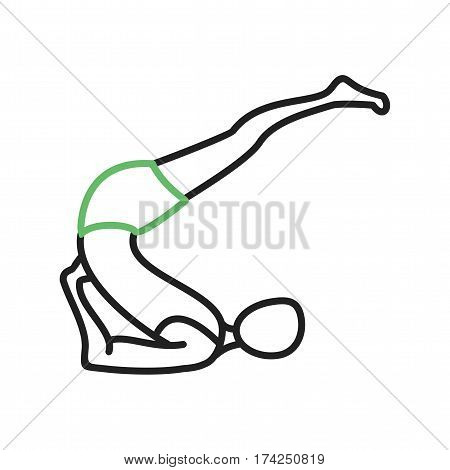 Pose, yoga, shoulderstand icon vector image. Can also be used for yoga poses. Suitable for mobile apps, web apps and print media.