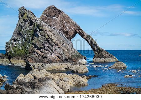 Bow fiddle rock at Portknockie, Aberdeenshire, Scotland