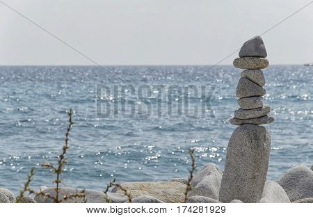View of art work of perfect balance stones