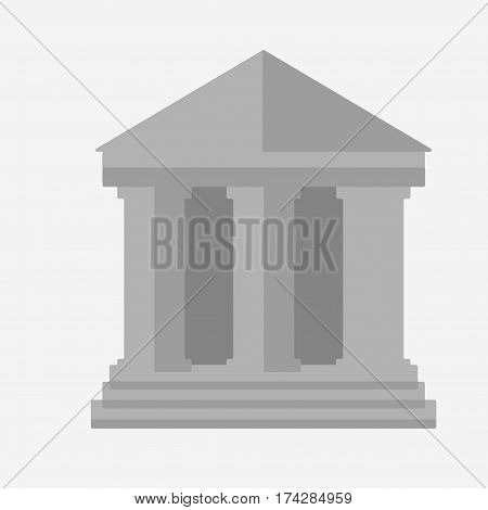 Court building icon isolated on white background. Flat vector stock illustration
