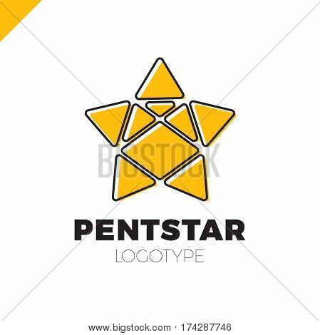 Penta Line Star Logo. Pentagon Star Direction