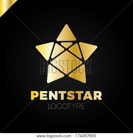 Penta Line Star Logo. Pentagon Star Direction