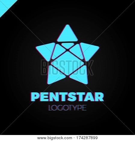 Penta Line Star Logo. Pentagon Star Direction