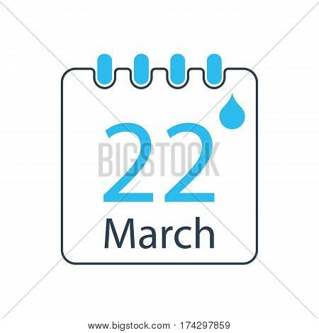 International 22 March Water Day with calendar
