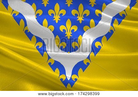 Flag of Val-de-Marne is a French department in the region of Ile-de-France. 3d illustration