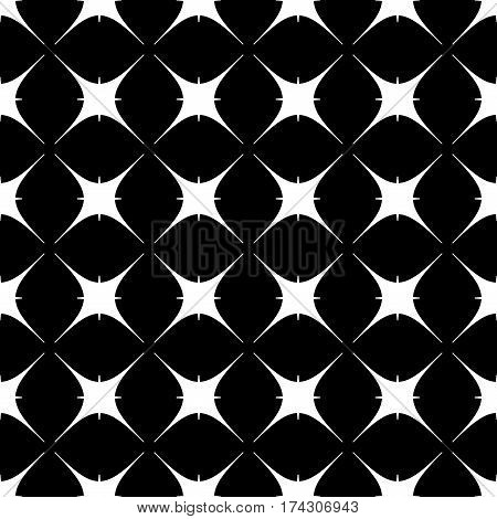 Star geometric seamless pattern. Fashion graphic background design. Modern stylish abstract monochrome texture. Template for prints textiles wrapping wallpaper website. Stock VECTOR illustration