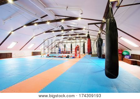 Interior of a boxing hall