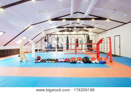 Interior of a boxing hall