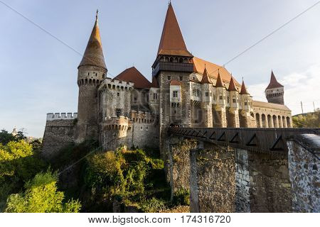 Corvinesti castle,amazing medieval castle in the midle of Transylvania , Romania