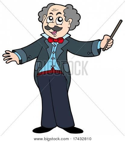 Musikken maestro på hvid baggrund - vektor illustration.