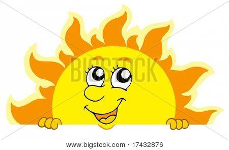 Hübsch lauern Sun - Vektor-Illustration.