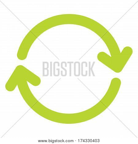 Ecologycal flat green recycle eco sign isolated on white background. Vector illustration