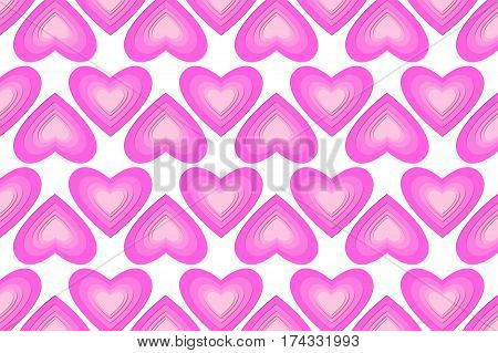 pink seamless hearts pattern ornament background valentine love